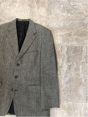 VTG Irvine Park Men's Black White Houndstooth Blazer 40 R Jacket Sport Coat Suit